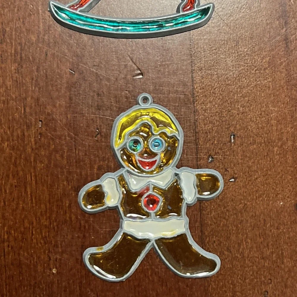 Vintage Stained Glass Style‎  Traditional Christmas Ornaments 4Pc
